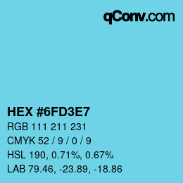 Color code: HEX #6FD3E7 | qconv.com