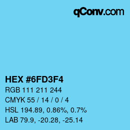 Color code: HEX #6FD3F4 | qconv.com