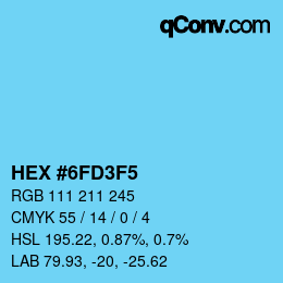 Color code: HEX #6FD3F5 | qconv.com