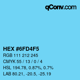 Color code: HEX #6FD4F5 | qconv.com