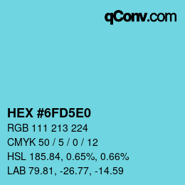 Color code: HEX #6FD5E0 | qconv.com