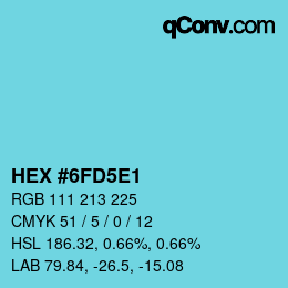 Color code: HEX #6FD5E1 | qconv.com