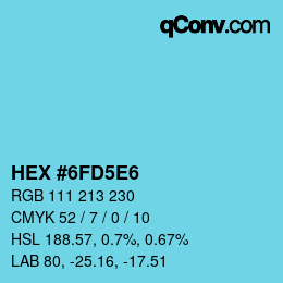 Color code: HEX #6FD5E6 | qconv.com