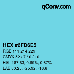Color code: HEX #6FD6E5 | qconv.com