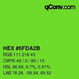 颜色代码: HEX #6FDA2B | qconv.com