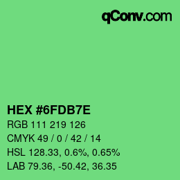 Color code: HEX #6FDB7E | qconv.com