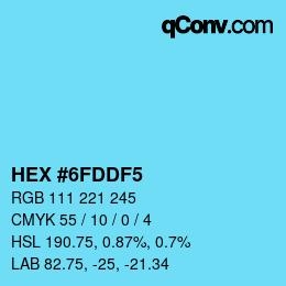 Color code: HEX #6FDDF5 | qconv.com