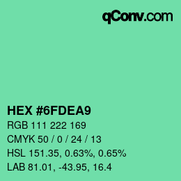 Color code: HEX #6FDEA9 | qconv.com