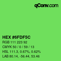 Color code: HEX #6FDF5C | qconv.com