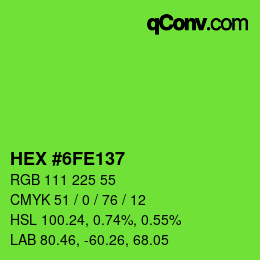Color code: HEX #6FE137 | qconv.com