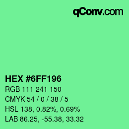 Color code: HEX #6FF196 | qconv.com