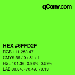 Color code: HEX #6FFD2F | qconv.com