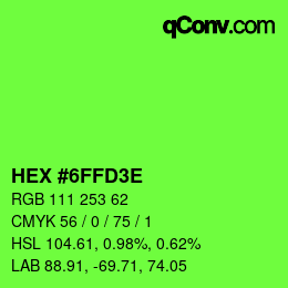 Color code: HEX #6FFD3E | qconv.com