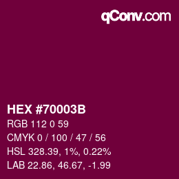 カラーコード: HEX #70003B | qconv.com