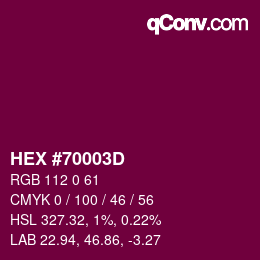 Color code: HEX #70003D | qconv.com