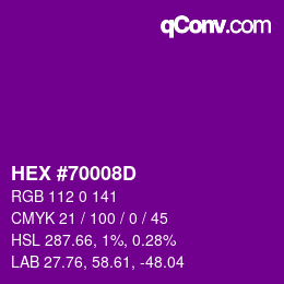 Color code: HEX #70008D | qconv.com