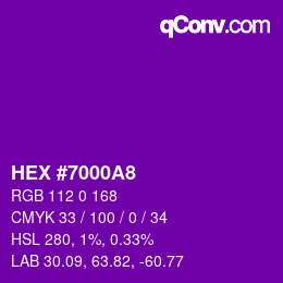 カラーコード: HEX #7000A8 | qconv.com
