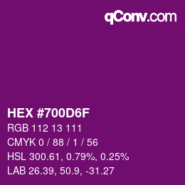 Color code: HEX #700D6F | qconv.com