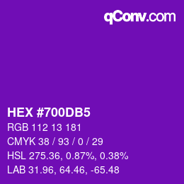 Color code: HEX #700DB5 | qconv.com