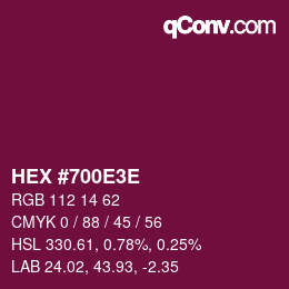 Color code: HEX #700E3E | qconv.com