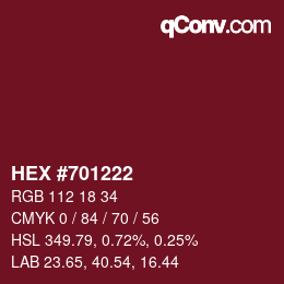 カラーコード: HEX #701222 | qconv.com