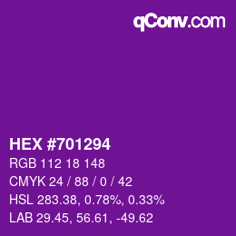 カラーコード: HEX #701294 | qconv.com