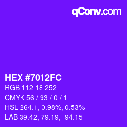 Color code: HEX #7012FC | qconv.com