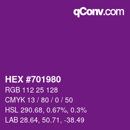 Código de color: HEX #701980 | qconv.com