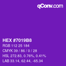 Color code: HEX #7019B8 | qconv.com