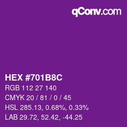 Color code: HEX #701B8C | qconv.com