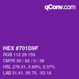 Color code: HEX #701D9F | qconv.com
