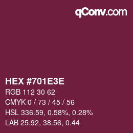 Color code: HEX #701E3E | qconv.com