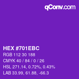 Color code: HEX #701EBC | qconv.com