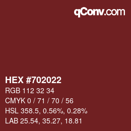 カラーコード: HEX #702022 | qconv.com