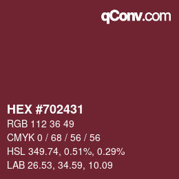 Color code: HEX #702431 | qconv.com