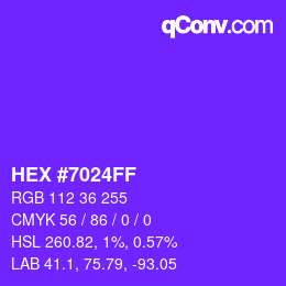 Color code: HEX #7024FF | qconv.com