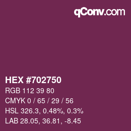 Código de color: HEX #702750 | qconv.com