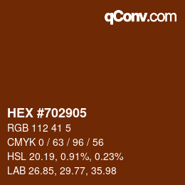 カラーコード: HEX #702905 | qconv.com