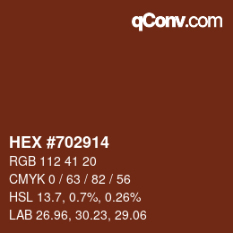カラーコード: HEX #702914 | qconv.com
