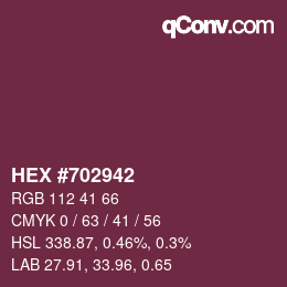 颜色代码: HEX #702942 | qconv.com