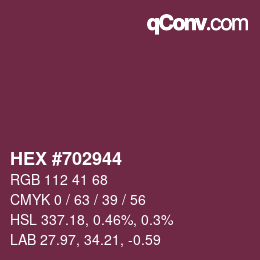 颜色代码: HEX #702944 | qconv.com