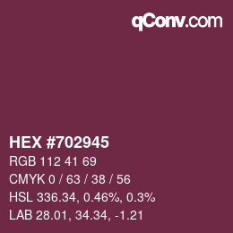 颜色代码: HEX #702945 | qconv.com