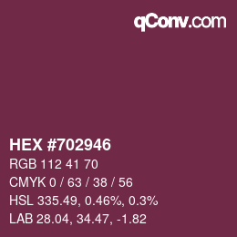 颜色代码: HEX #702946 | qconv.com