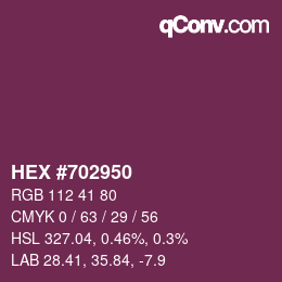 颜色代码: HEX #702950 | qconv.com
