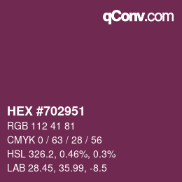 颜色代码: HEX #702951 | qconv.com
