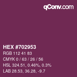 颜色代码: HEX #702953 | qconv.com