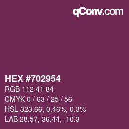 颜色代码: HEX #702954 | qconv.com
