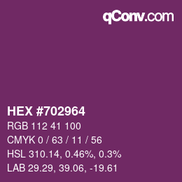 颜色代码: HEX #702964 | qconv.com