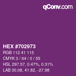 カラーコード: HEX #702973 | qconv.com