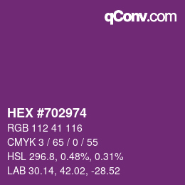 カラーコード: HEX #702974 | qconv.com